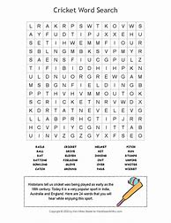 Image result for Cricket Word Search Printable