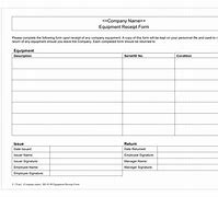 Image result for Equipment Receipt Form