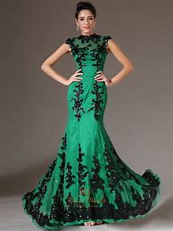 Image result for Green and Black Dress