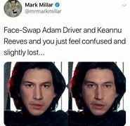 Image result for Adam Driver Keanu Reeves Meme