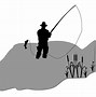 Image result for Black and White Fishing Silhouette