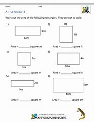 Image result for Area Worksheet for Grade 1