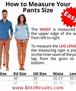 Image result for XL Pants Size Chart