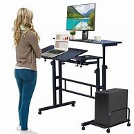 Image result for Adjustable Computer Desk On Wheels