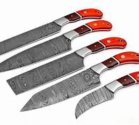 Image result for Damascus Kitchen Knife Set