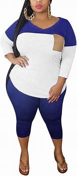 Image result for Plus Size Pants Sets Women 2 Piece Outfits