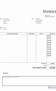 Image result for Blank Invoice