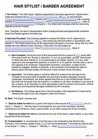 Image result for Hair Stylist Contract Agreement