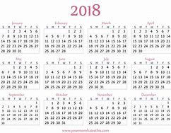 Image result for 2018 Calendar Printable in Color