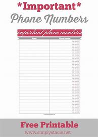 Image result for Free Printable Phone List Template