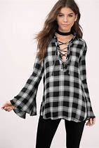 Image result for Black and White Tartan Top