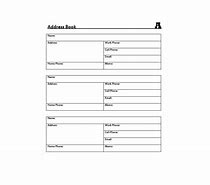 Image result for Address Book Template Word Large Font