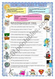Image result for How Long Does It Take Worksheet