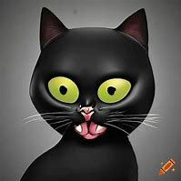 Image result for Black Cat with Long Neck Cartoon