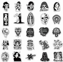 Image result for Goth Stickers Black and White