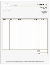 Image result for Template of Credit Note