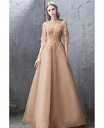 Image result for Champagne Gold Evening Gown