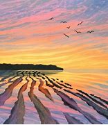 Image result for Lino Print Sunset