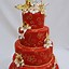Image result for Red White and Gold Wedding Cake