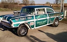 Image result for Old 55 Chevy Drag Cars