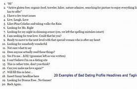 Image result for Profile Headline Examples for Dating