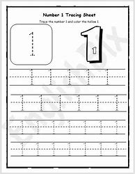 Image result for Number 1 Tracing Worksheets for Preschool