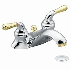 Image result for Chrome and Polished Brass Bathroom Faucets
