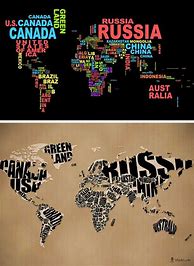 Image result for World Map Typograph