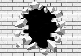 Image result for 3D White Character Breaking Brick Wall with Books