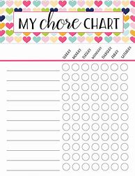 Image result for Free Printable Girls Chore Chart
