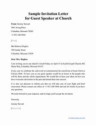 Image result for Church Guest Speaker Invitation Letter