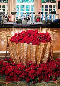 Image result for Rose Gold and Red Wedding Decor
