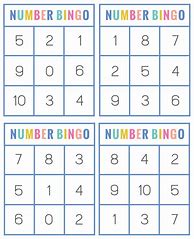 Image result for Bingo Reading Printable for Kinder Number