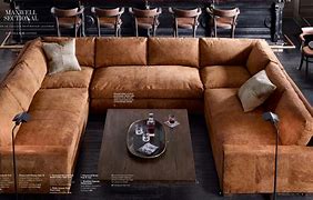 Image result for Distressed Leather Sectional Couches