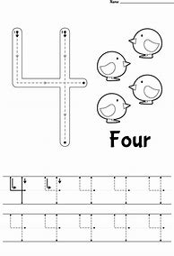 Image result for Number 4 Tracing Worksheets for Kindergarten