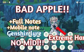 Image result for Bad Apple Lyre Notes Genshin