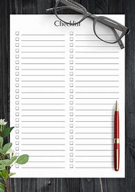 Image result for Blank Checklist Template with Lines