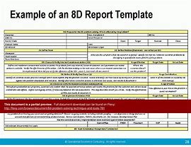 Image result for 8D Format Template Excel