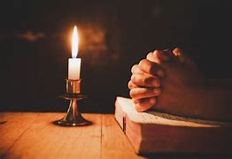 Image result for Praying Hands with Bible and Candle