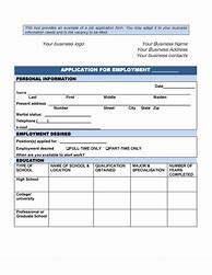 Image result for Blank Job Application Form
