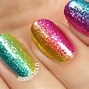 Image result for Rainbow Glitter Nail Art