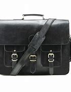 Image result for Black Leather Laptop Briefcase