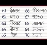 Image result for Hindi Numbers 61 to 70