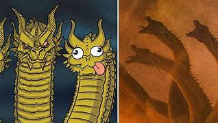 Image result for Godzilla and King Ghidorah Memes