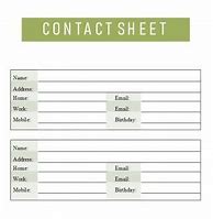 Image result for Contact Info Sheeet