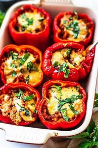 Image result for Vegetarian Stuffed Peppers with Tomato Sauce