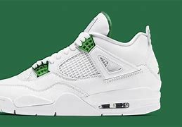 Image result for Jordan Retro 4 Green and White
