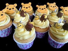 Image result for Winnie the Pooh Baby Shower Cupcakes
