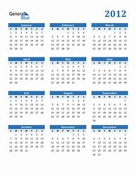 Image result for 2012 Calendar to View