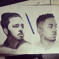Image result for J. Cole and Kendrick Lamar Drawing